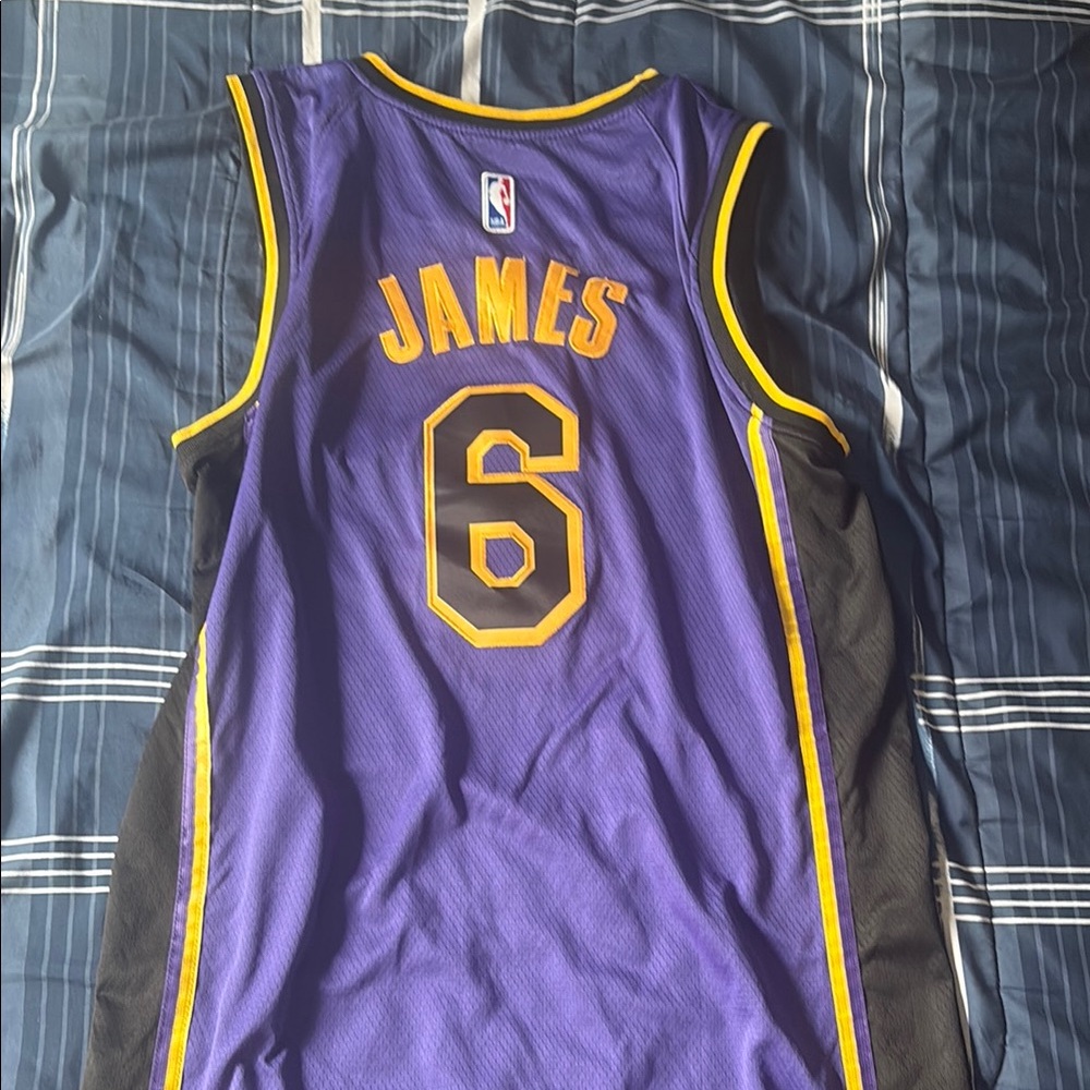 Nike Purple and Yellow NBA Jersey